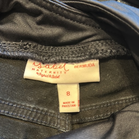 Isabel Maternity Black Over Belly Bermuda shorts with supportive crossov… - Picture 10 of 13